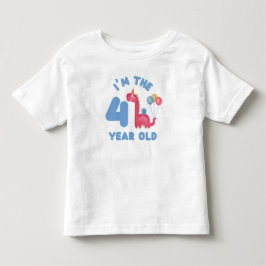Camiseta De Bebé Dinosaurio Cute de Cumpleaños - Tengo 4 años