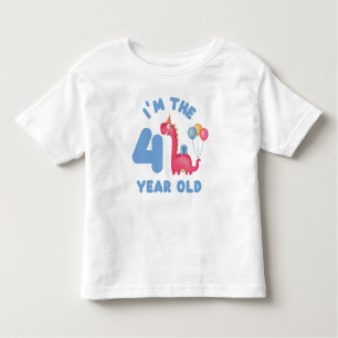 Camiseta De Bebé Dinosaurio Cute de Cumpleaños - Tengo 4 años