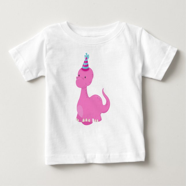 Camiseta De Bebé Dinosaurio de cumpleaños, dinosaurio de fiesta, di (Anverso)