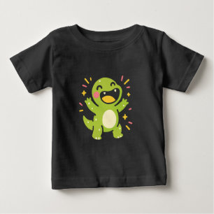 Camiseta De Bebé Dinosaurio de dibujos animados feliz