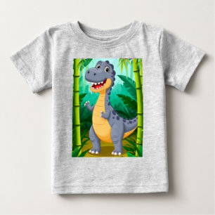Camiseta De Bebé Dinosaurio de dibujos animados lindo se para en un
