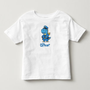 Camiseta De Bebé Dinosaurio de dibujos animados lindos de policía