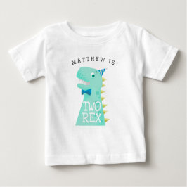 Camiseta De Bebé Dinosaurio de dos niños de cumpleaños REX