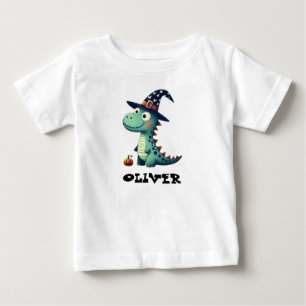 Camiseta De Bebé Dinosaurio de Halloween adorable con sombrero de b