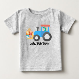 Camiseta De Bebé Dinosaurio de huevo lindo Camión de construcción C