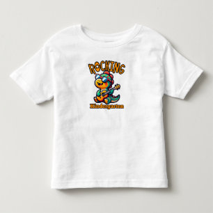 Camiseta De Bebé Dinosaurio de jardín de infantes tocando la guitar