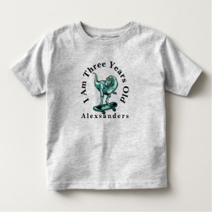 Camiseta De Bebé Dinosaurio de T Rex con nombre, soy 3 años