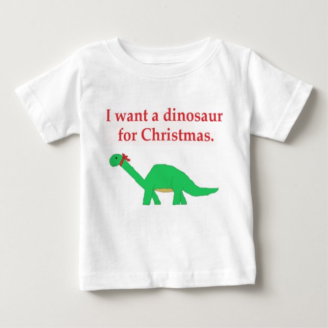 Camiseta De Bebé Dinosaurio del navidad (Anverso)