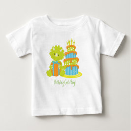 Camiseta De Bebé Dinosaurio del Triceratops del bebé y torta de