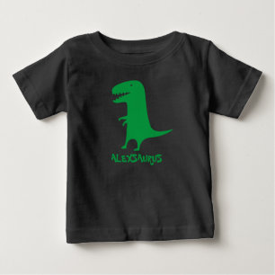 Camiseta De Bebé Dinosaurio Divertido con Nombre Personalizado