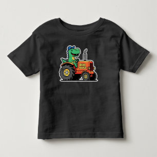 Camiseta De Bebé Dinosaurio Divertido Conduciendo Tractor Dino Powe