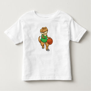 Camiseta De Bebé Dinosaurio en Deportes con Baloncesto
