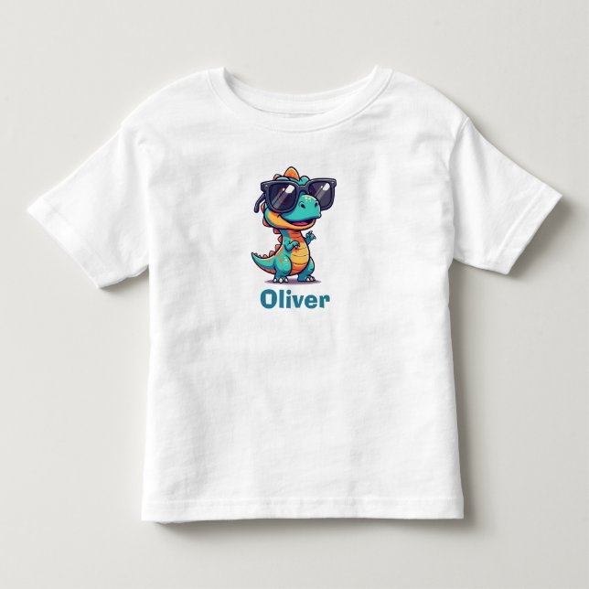 Camiseta De Bebé Dinosaurio genial con gafas de sol (Anverso)