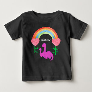 Camiseta De Bebé Dinosaurio infantil personalizado caprichoso coraz