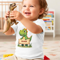 Dinosaurio Lindo con Letrero de Nombre Personaliza