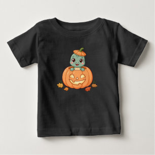 Camiseta De Bebé Dinosaurio lindo en calabaza pastel