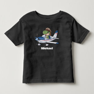 Camiseta De Bebé Dinosaurio lindo volando un avión Cessna, personal