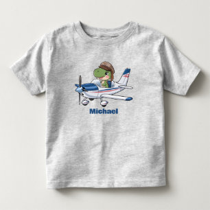 Camiseta De Bebé Dinosaurio lindo volando un avión Cessna, personal
