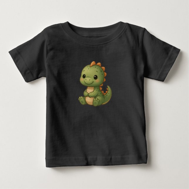 Camiseta De Bebé dinosaurio miniatura (Anverso)