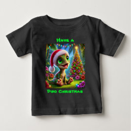 Camiseta De Bebé Dinosaurio Navideño Festivo