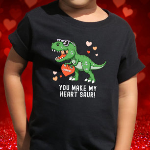 Camiseta De Bebé Dinosaurio personalizado de San Valentín para niño