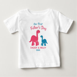 Camiseta De Bebé Dinosaurio personalizado del Día del Primer Padre