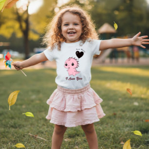 Camiseta De Bebé Dinosaurio Rosa Lindo
