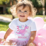 Camiseta De Bebé Dinosaurio rosa tres Fiestas de tercer cumpleaños<br><div class="desc">Dinosaurio rosa Tres Rex 3er cumpleaños Fiesta camiseta-camiseta Todos los diseños son © PIXEL PERFECTION FIESTA LTD</div>