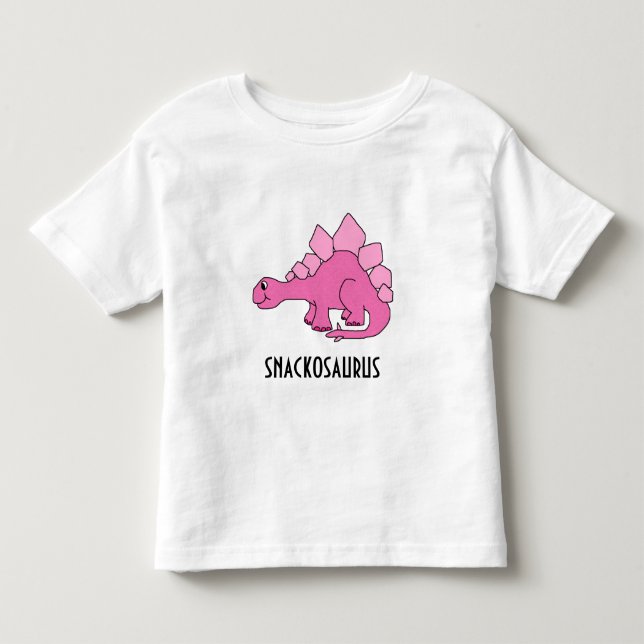 Camiseta De Bebé Dinosaurio rosado lindo; Snackosaurus (Anverso)