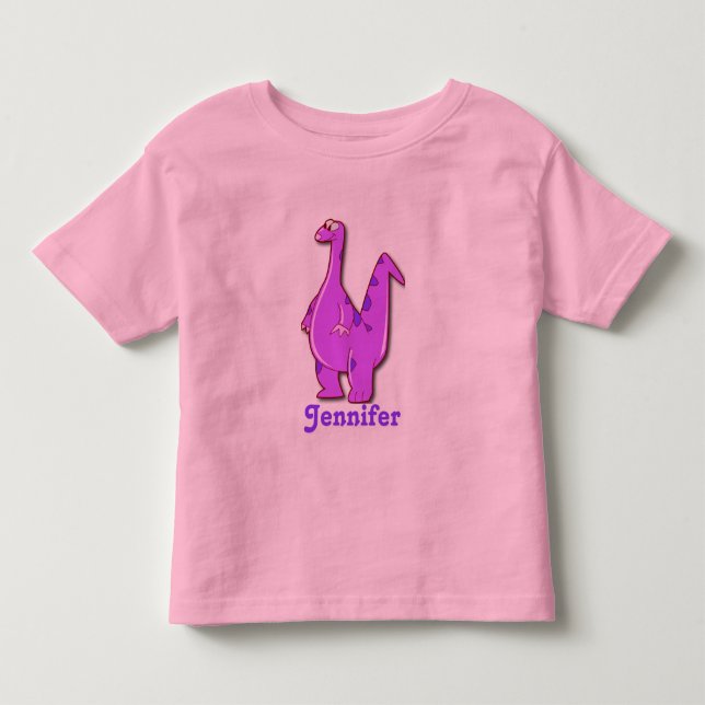 Camiseta De Bebé Dinosaurio rosado personalizado (Anverso)