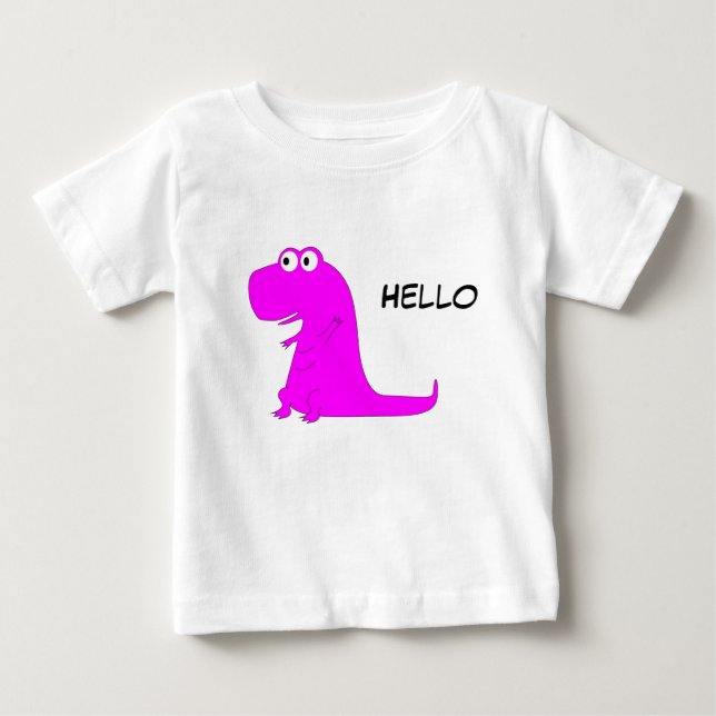 Camiseta De Bebé Dinosaurio rosado T-Rex (Anverso)