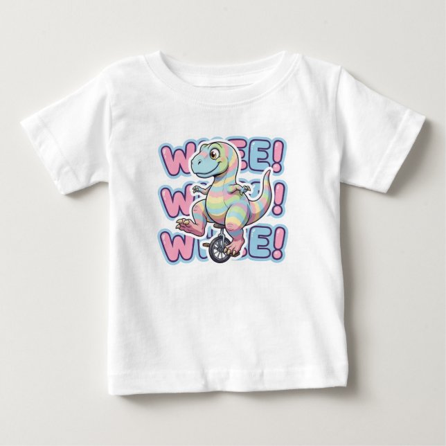 Camiseta De Bebé Dinosaurio, ¡rueda!!! (Anverso)