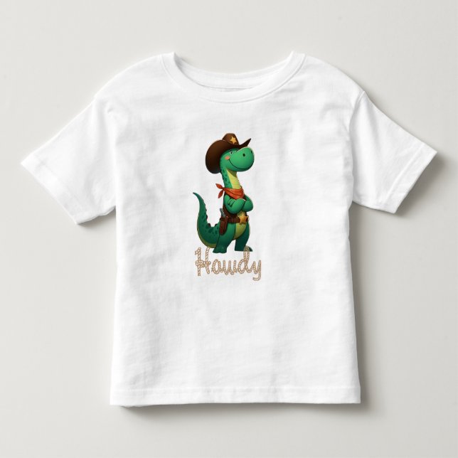 Camiseta De Bebé Dinosaurio sheriff/vaquero lindo  (Anverso)