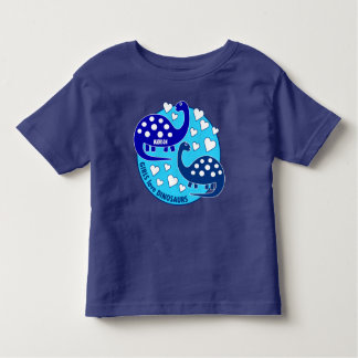 Camiseta De Bebé Dinosaurio simple de Chicas azules | Corazones