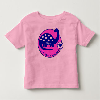 Camiseta De Bebé Dinosaurio simple y brillante Chicas rosados | Din