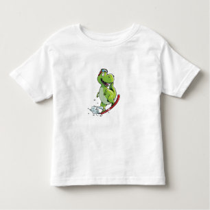 Camiseta De Bebé Dinosaurio Snowboarding