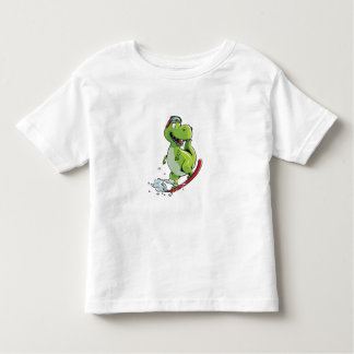 Camiseta De Bebé Dinosaurio Snowboarding
