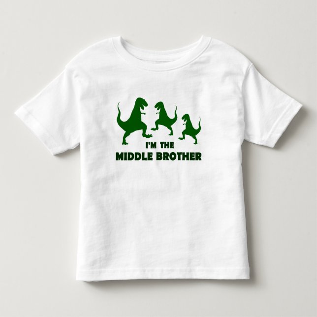 Camiseta De Bebé Dinosaurio soy el Hermano Medio (Anverso)