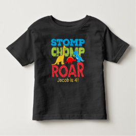 Camiseta De Bebé Dinosaurio Stomp Chomp Roar Niño Cumpleaños