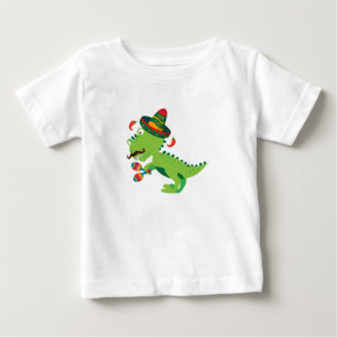 Camiseta De Bebé Dinosaurio T-Rex Mexicano Cinco De Mayo Niños