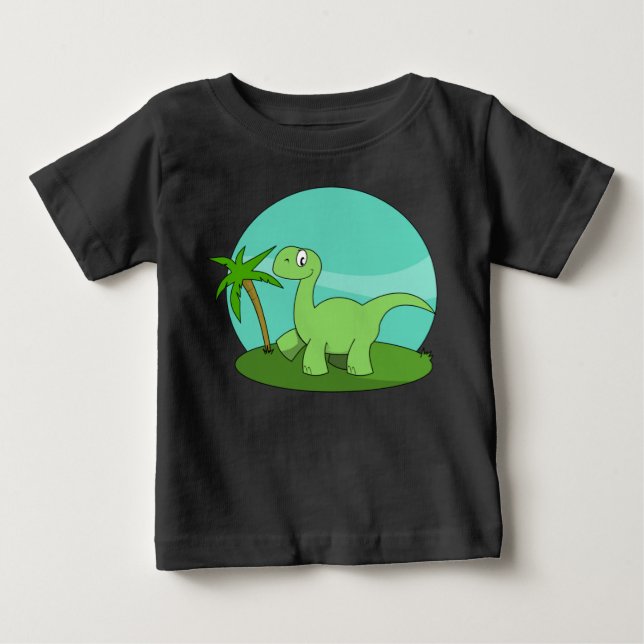 Camiseta De Bebé Dinosaurio Verde Bonito (Anverso)