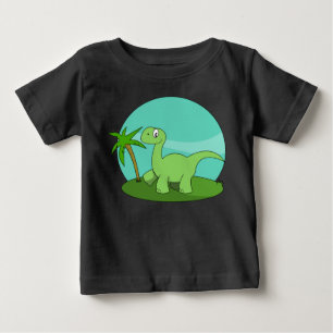 Camiseta De Bebé Dinosaurio verde lindo