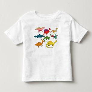 Camiseta De Bebé Dinosaurios coloridos