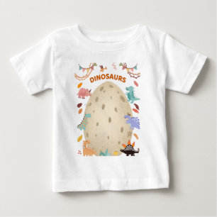 Camiseta De Bebé Dinosaurios de acuarela adorable con huevo de Dino