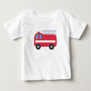 Camiseta De Bebé Dinosaurios divertidos, motor de bomberos de vuelt