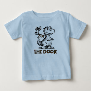 Camiseta De Bebé Dinosaurios Fuera de la Puerta para Niños