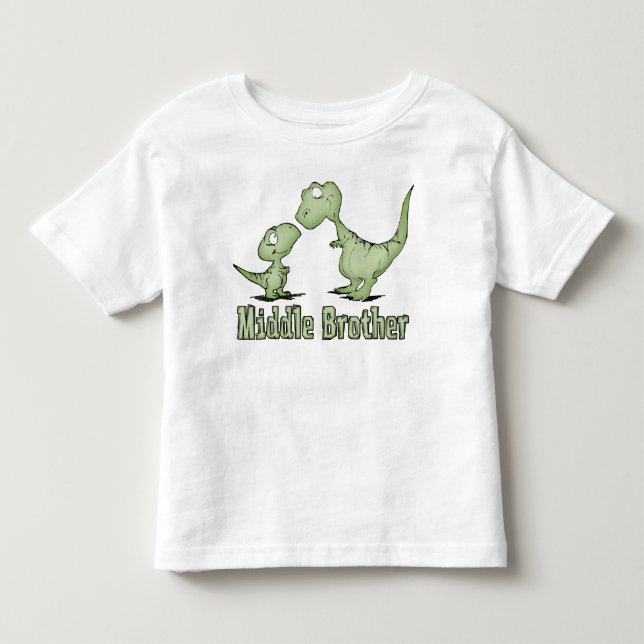 Camiseta De Bebé Dinosaurios Hermano Medio (Anverso)
