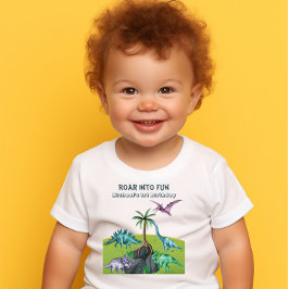 Camiseta De Bebé Dinosaurios jurásicos verdes