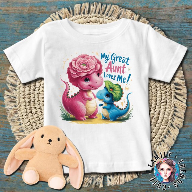 Camiseta De Bebé Dinosaurios Mi gran tía me ama (Subido por el creador)