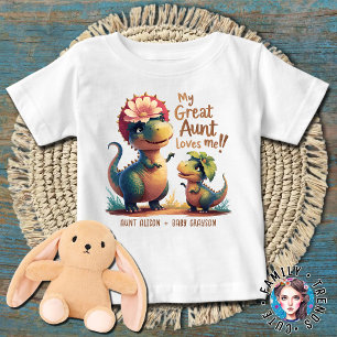 Camiseta De Bebé Dinosaurios Mi gran tía me ama